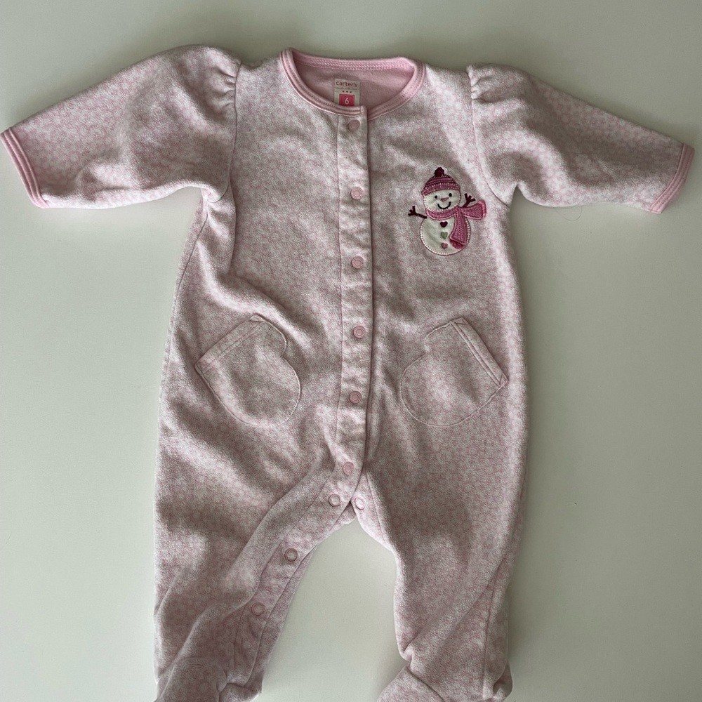Carter's Light Pink Snowman Footie
